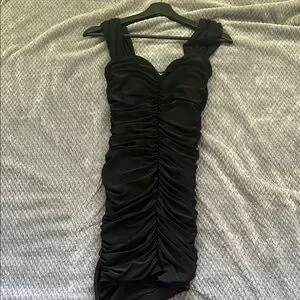 PrettyLittleThing | Dresses | Black Ruched Dress | Poshmark